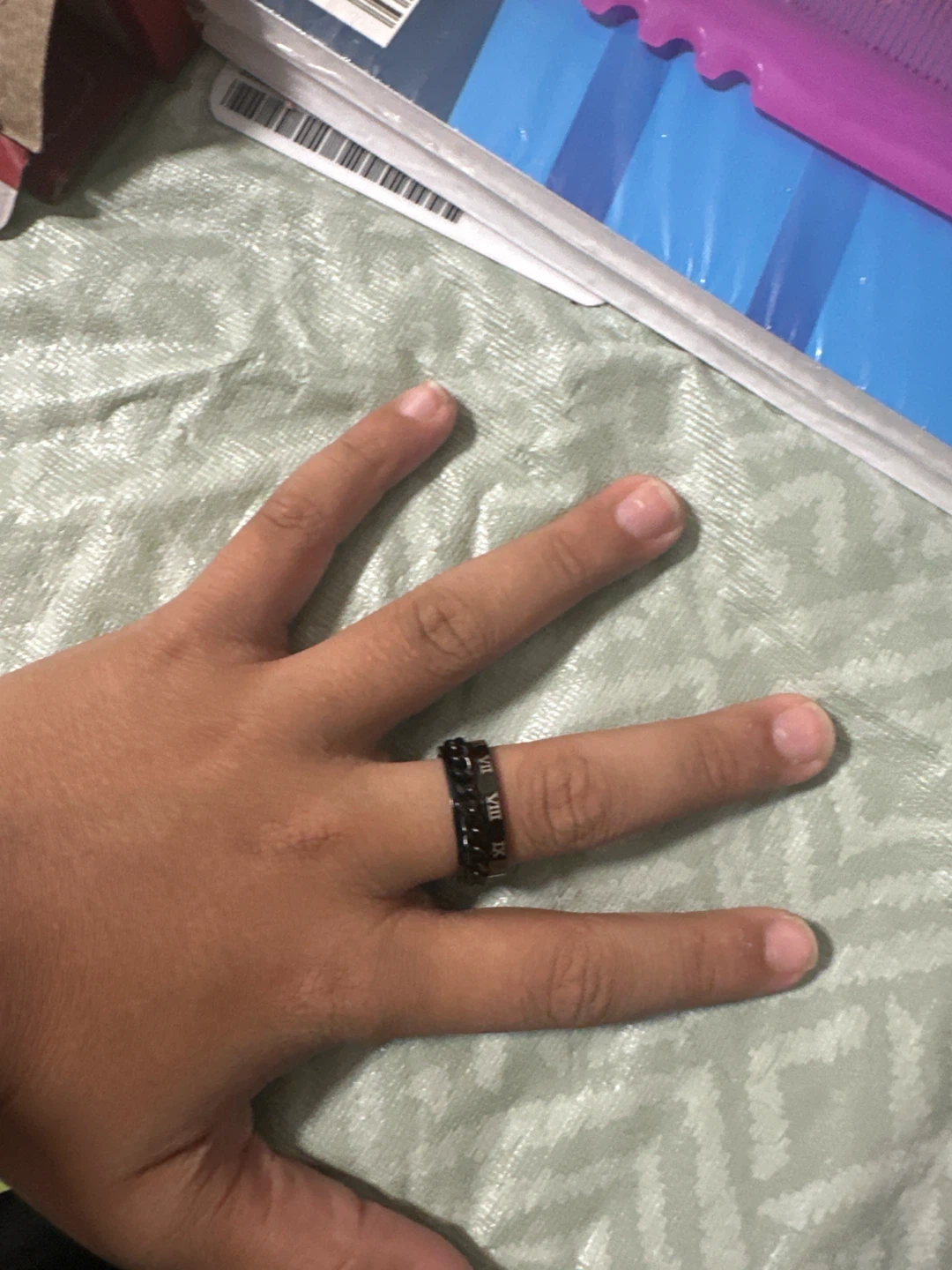 Black Roman Numeral Spinner Ring