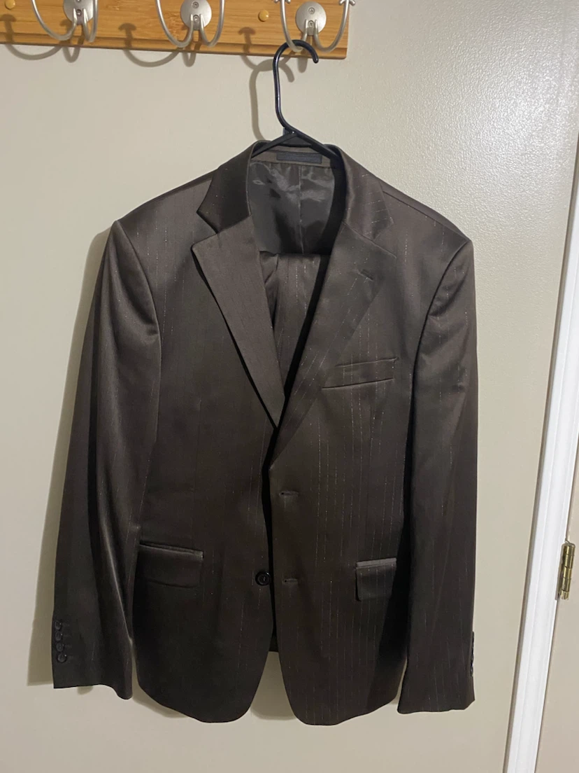 Classy Brown Pinstripe Suit ***