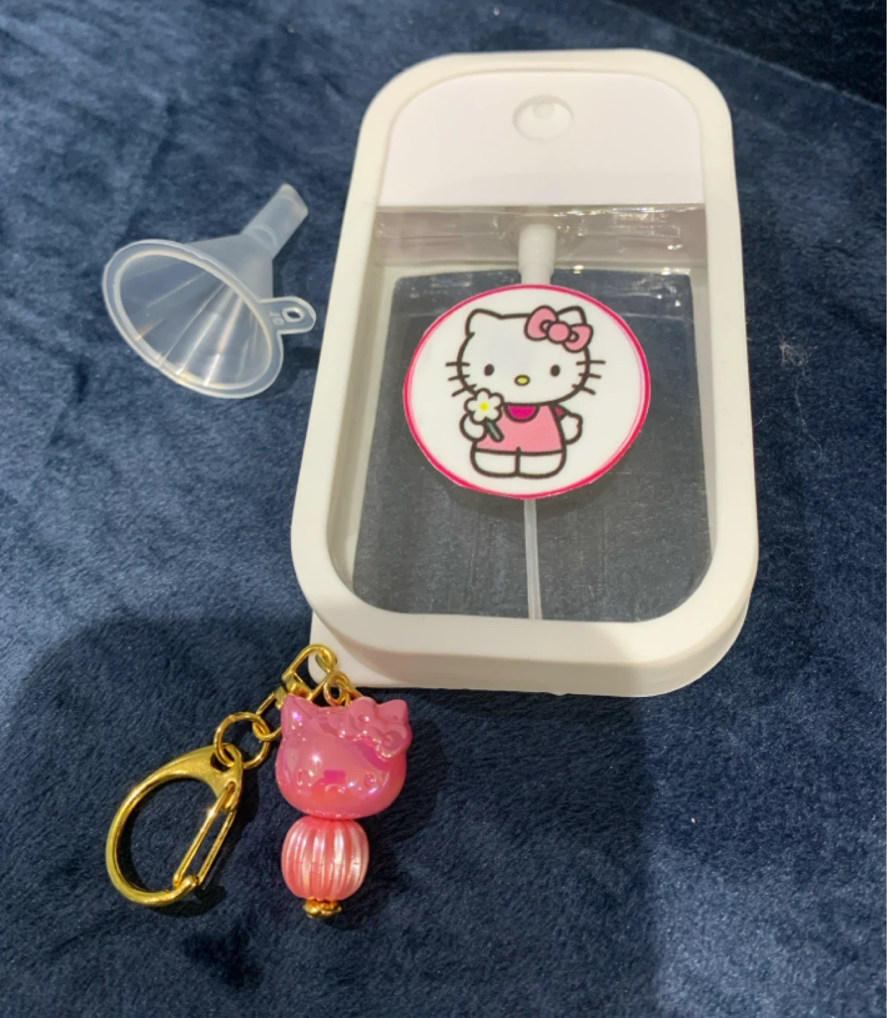Hello Kitty Refillable Spray Bottle with Keychain and Funnel