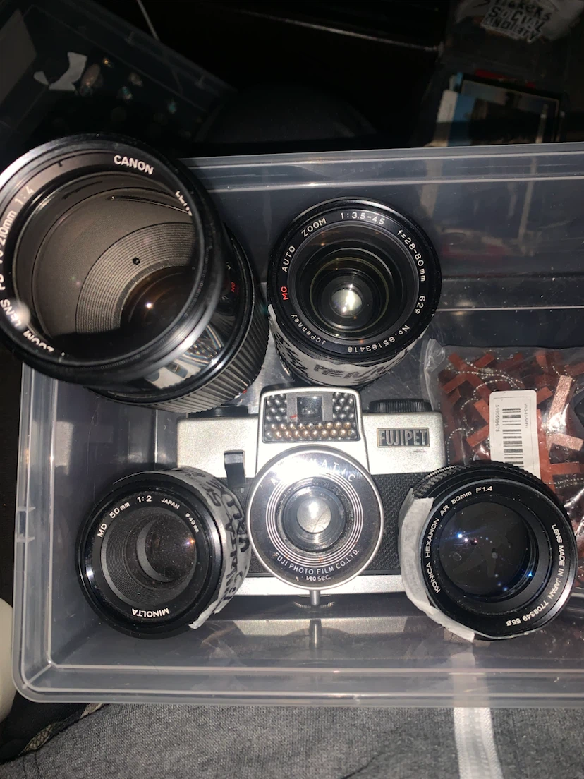 Fujipet camera with assorted lenses