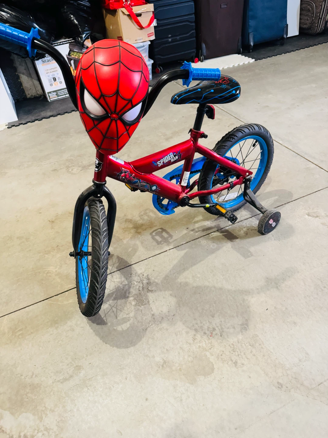 Kids Spider-Man Training Bike with Helmet - 5-7 yr old