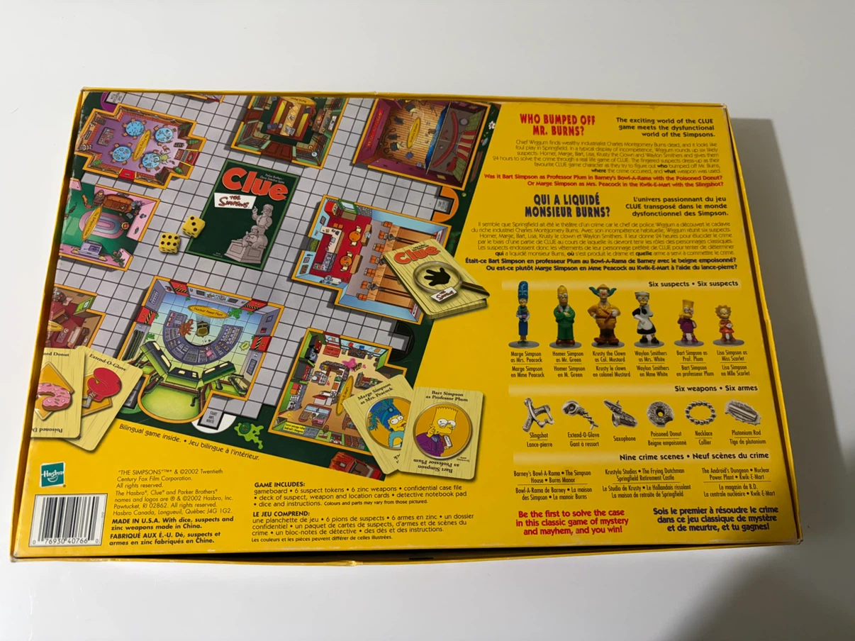 THE SIMPSONS CLUE board game - photo 2