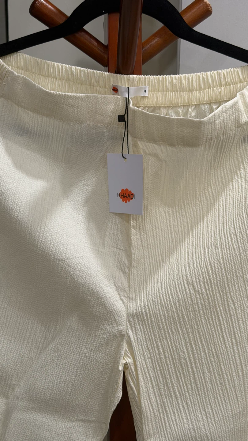 Cream crinkle trouser - photo 2