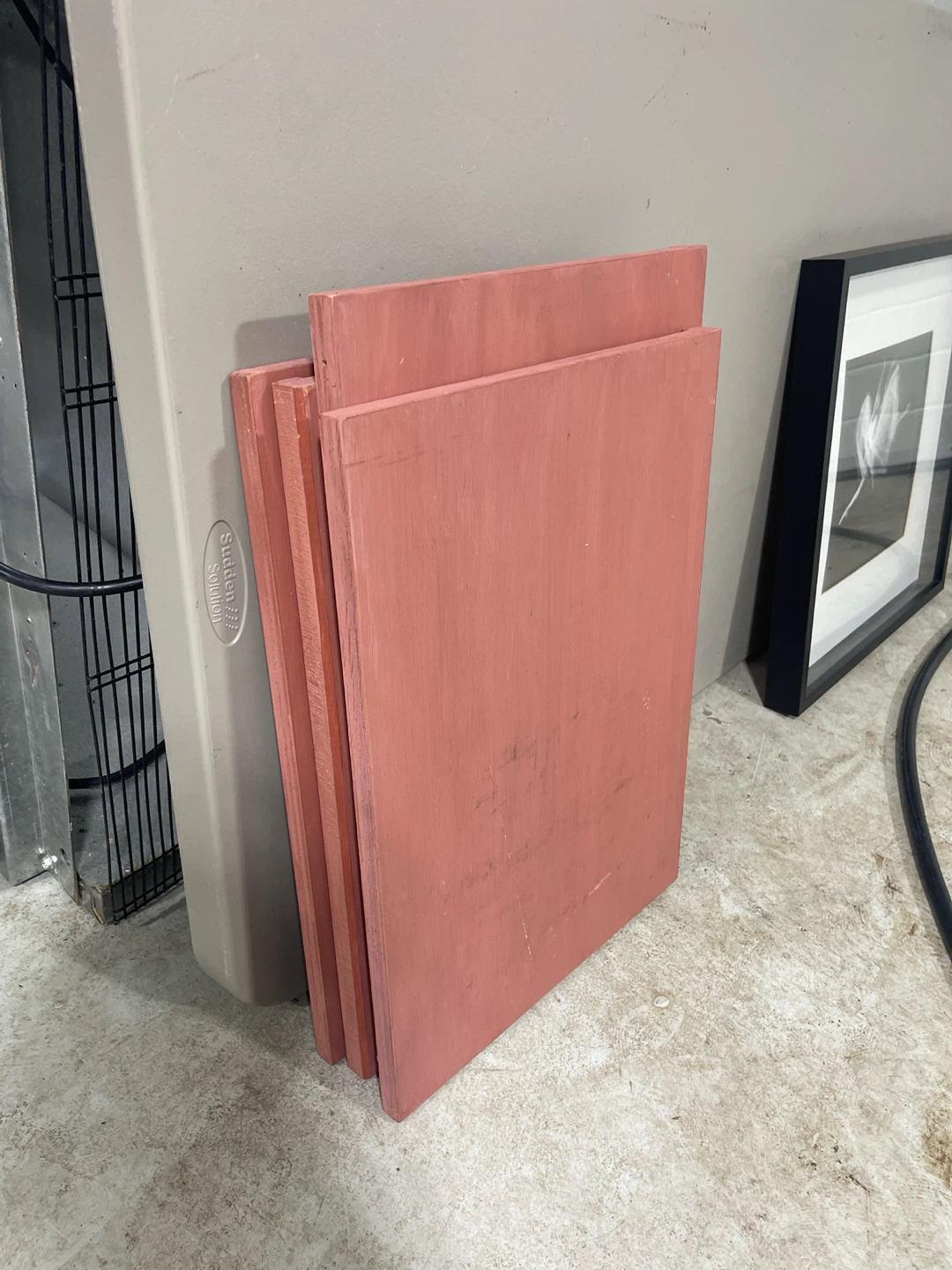 Pink Wood Cabinet with Glass Top - photo 3