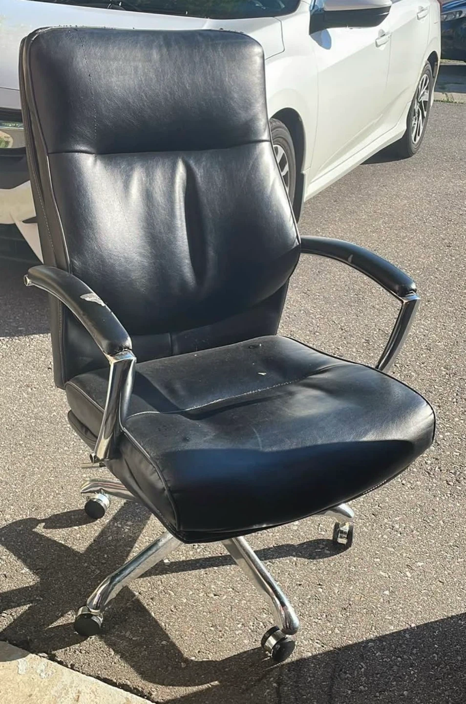 Black Faux Leather Office Chair