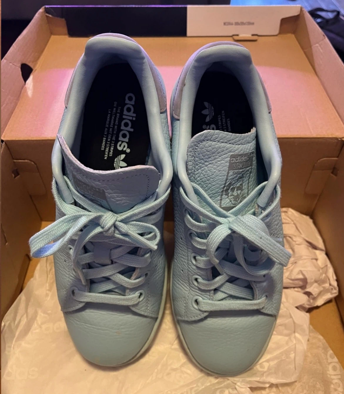 Adidas Stan Smith Light Blue Leather Sneakers - photo 2