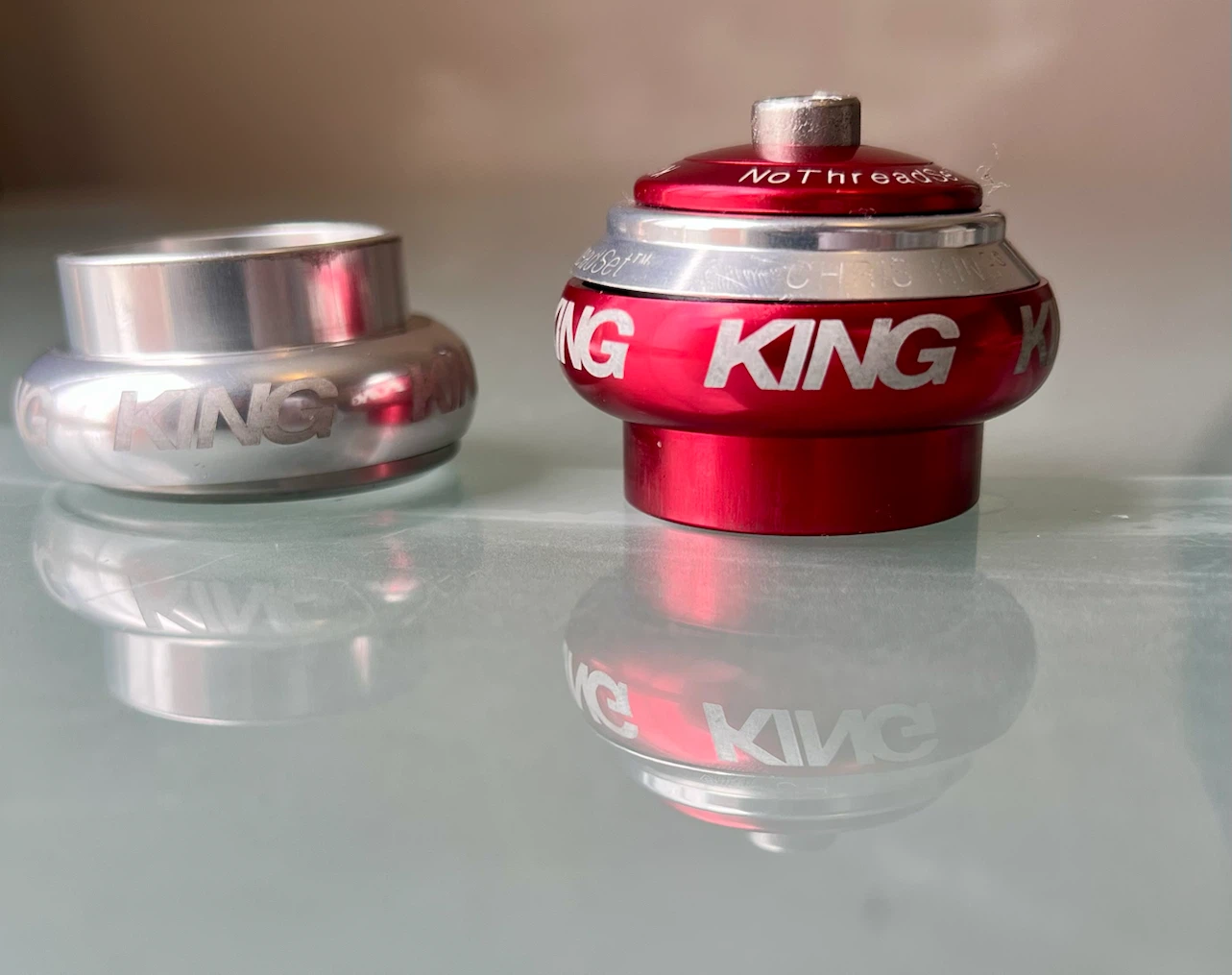 CHRIS KING Headset NoThreadset 1//8 red silver COMPLETE