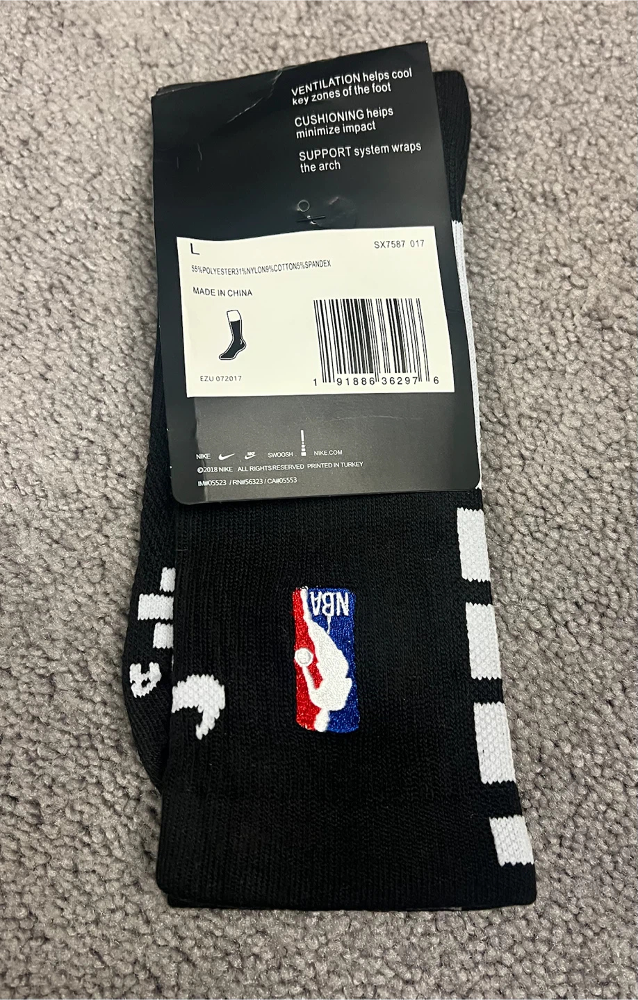 3 Nike Elite NBA Drift Crew Socks - Men’s Large 8-12 - photo 3
