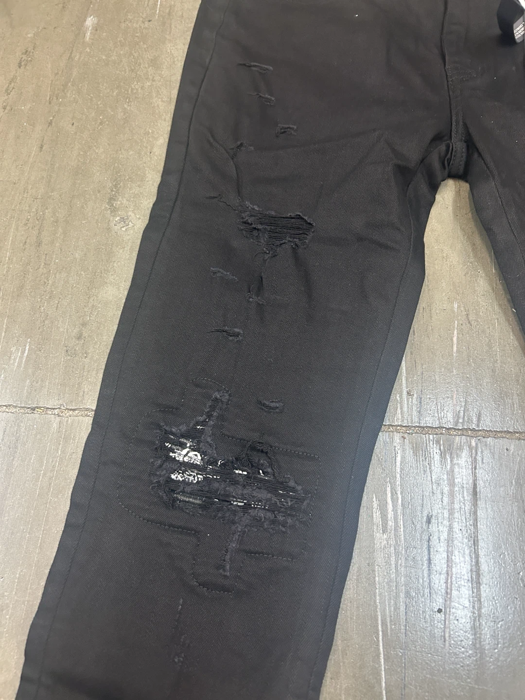 AMIRI Black Distressed Skinny Jeans - photo 2
