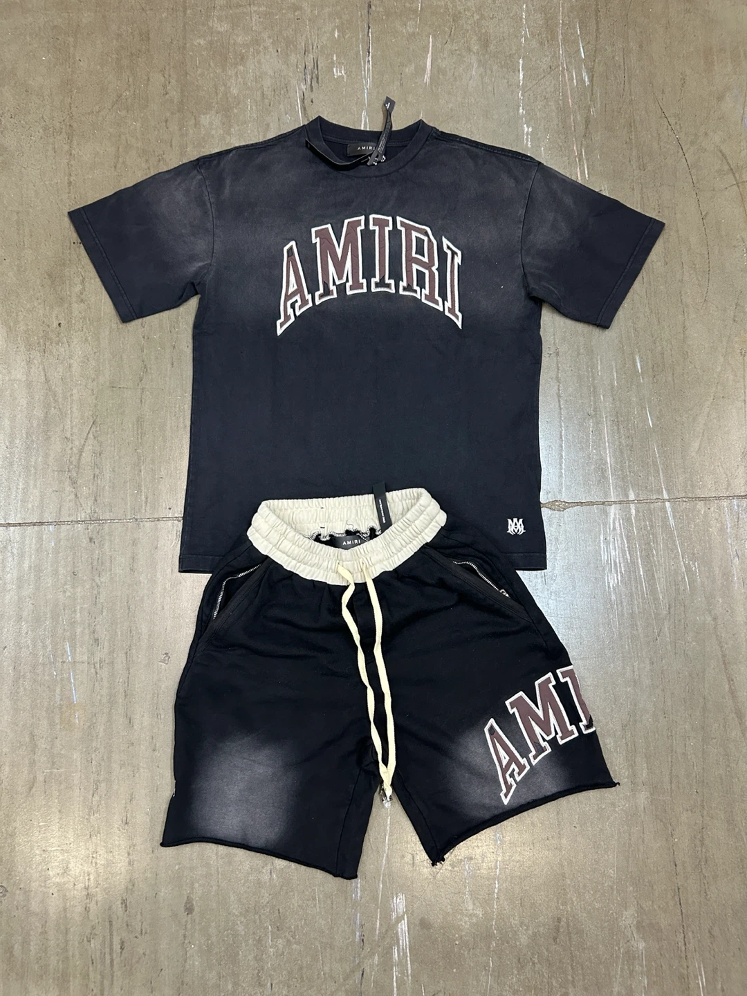 Amiri Black T-Shirt and Shorts Set