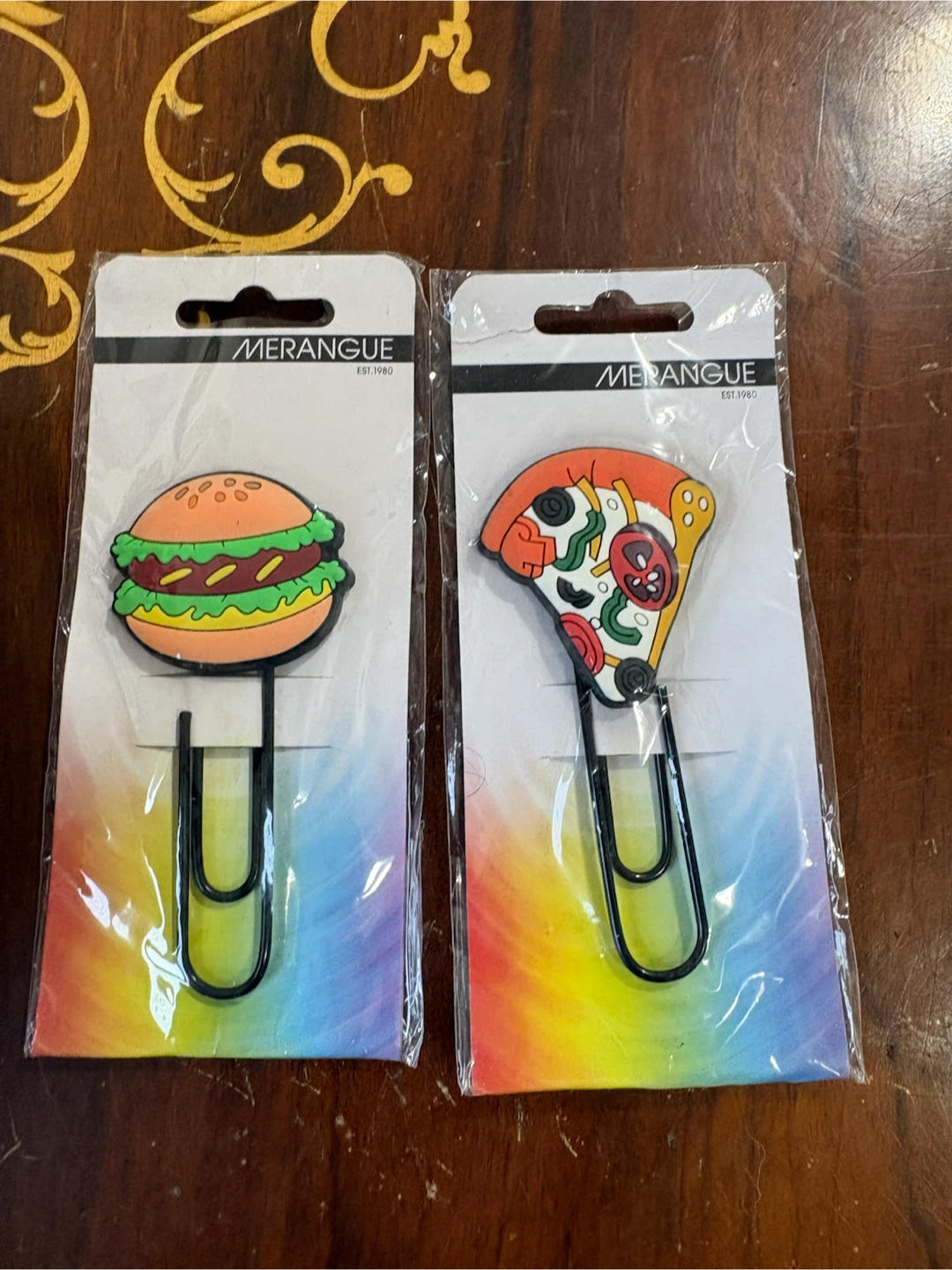 Meringue Hamburger & Pizza Paper Clips