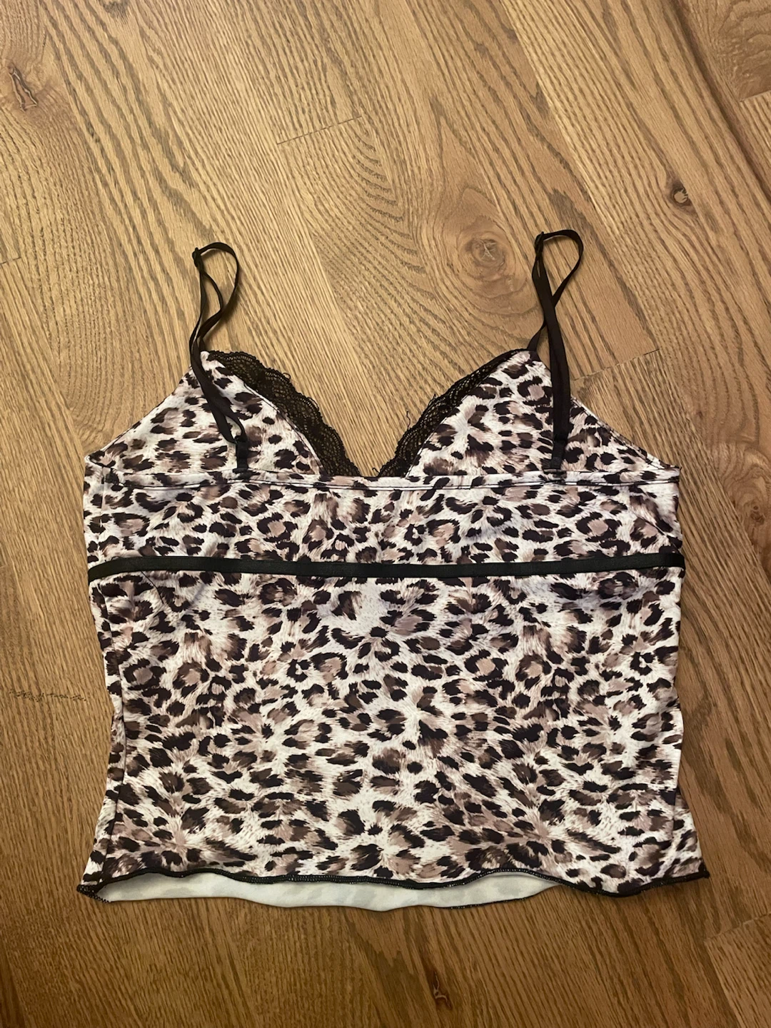 Leopard Print Cami Top with Lace - photo 2