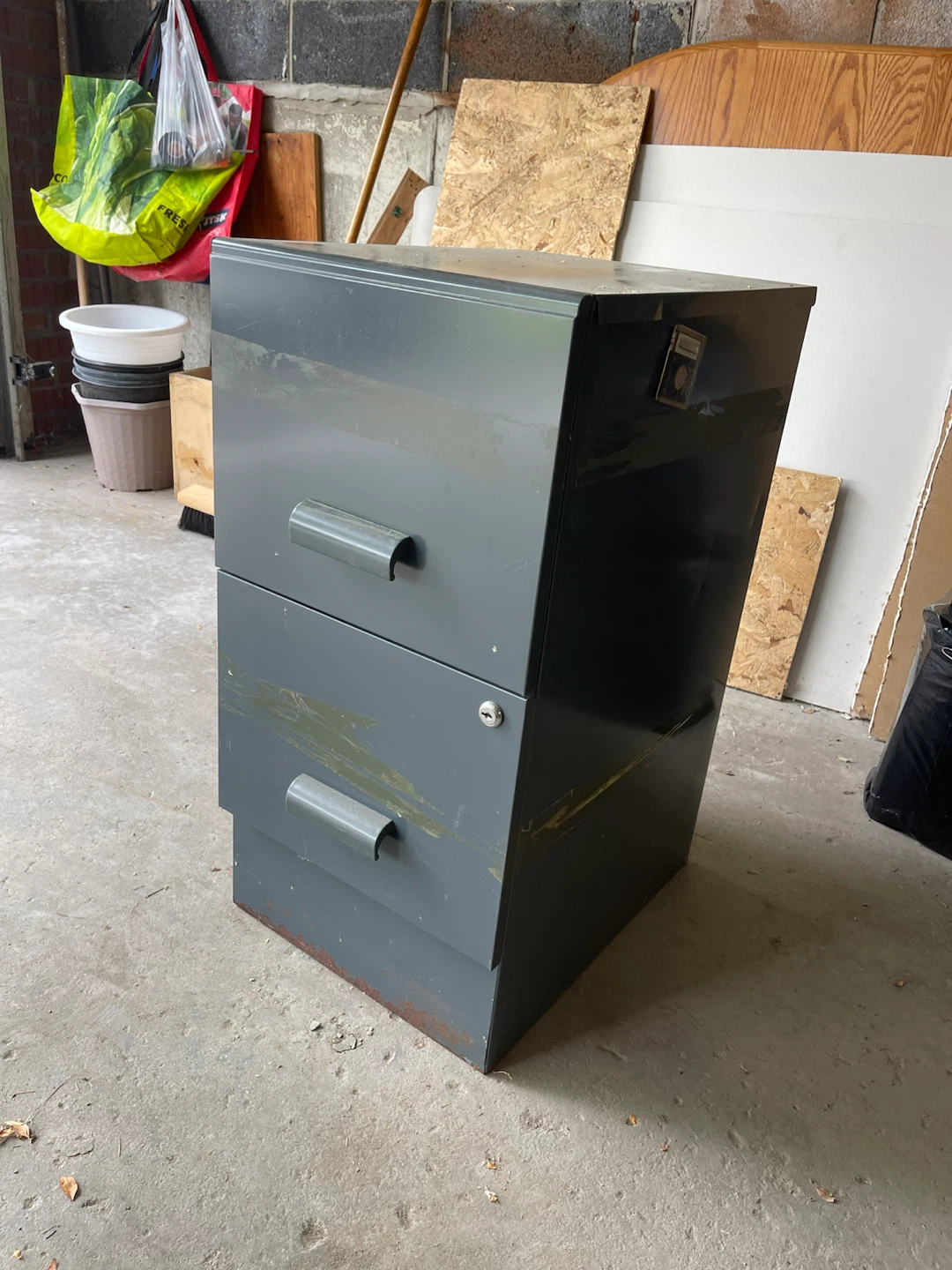 Grey 2-Drawer Metal Filing Cabinet