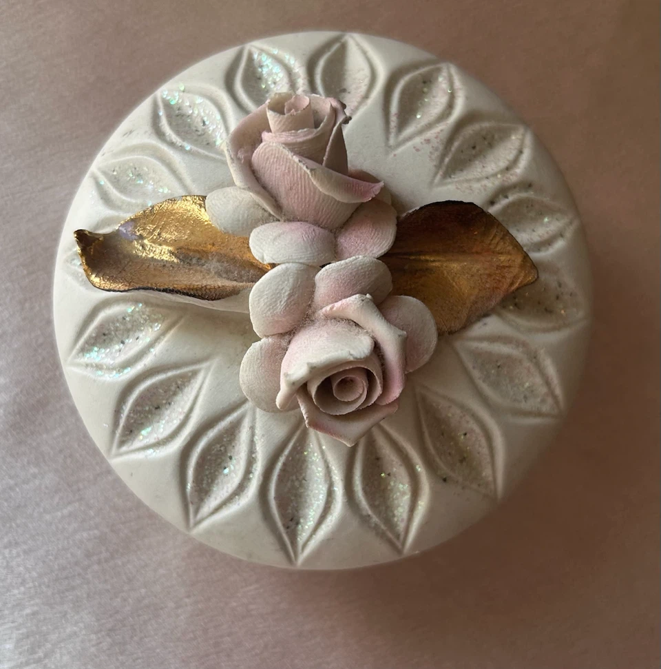 Capodimonte Porcelain Trinket Box with Roses