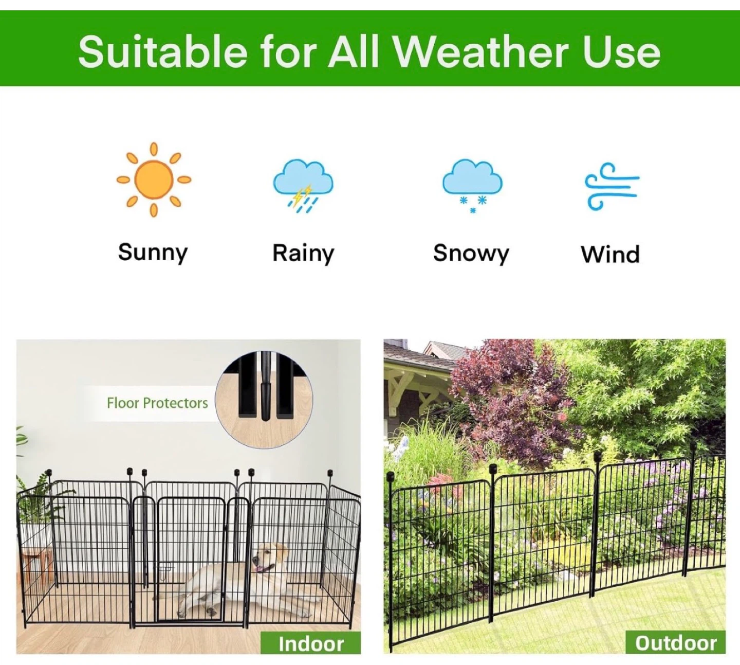 ADAVIN Tall Garden Fence with Gate - 8 Panels - BNIB - photo 4