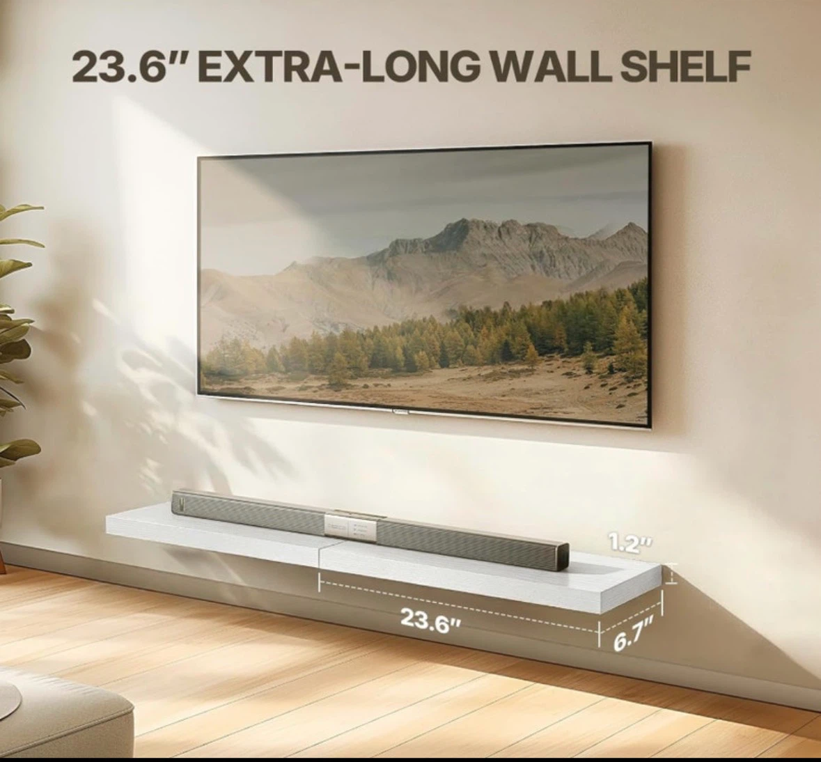 New 24" Set of 4 White Floating Shelves - photo 3