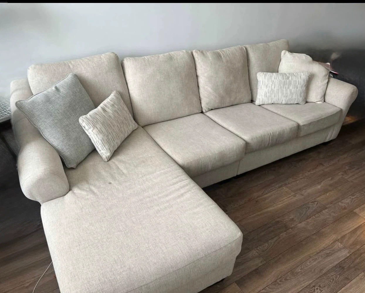 Modern Beige Sectional Sofa with Left-Facing Chais - photo 2