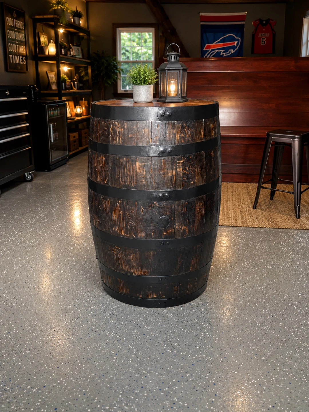 Refinished Wooden Barrel