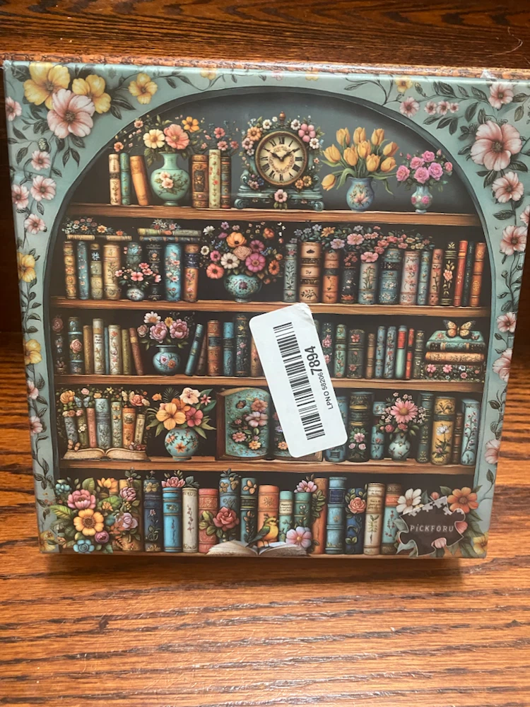 PICKFORU 1000 Piece Vintage Bookshelf Jigsaw Puzzle