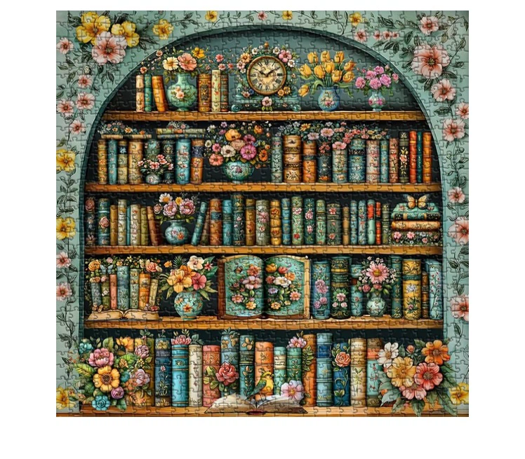 PICKFORU 1000 Piece Vintage Bookshelf Jigsaw Puzzle - photo 5