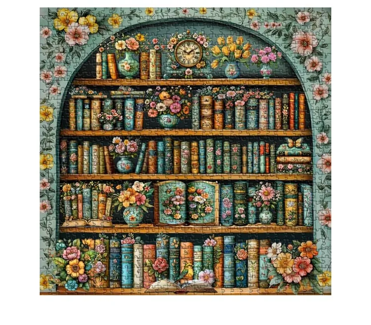 PICKFORU 1000 Piece Vintage Bookshelf Jigsaw Puzzle - photo 5