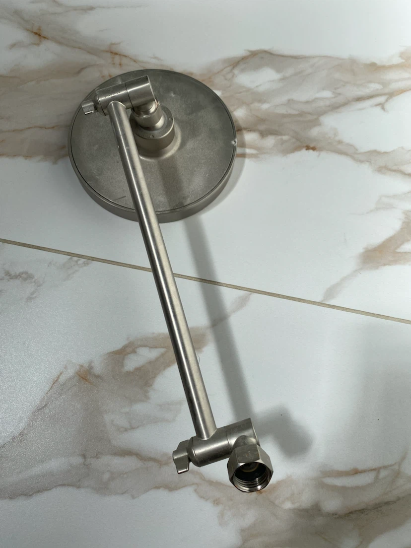 Brushed Nickel Shower Head with Adjustable Arm