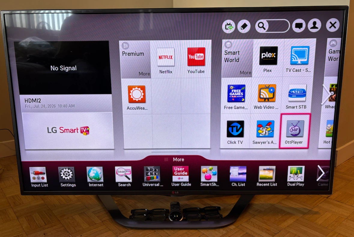55” LG Smart TV with 3D Glasses and Remote