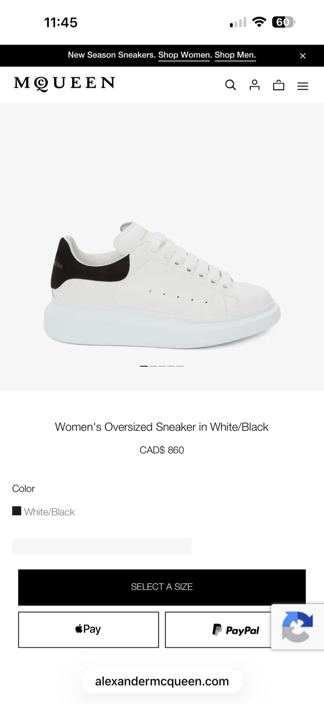 WOMEN SIZE 6 /36 ALEXANDER MCQUEEN OVERSIZED SNEAKER SHOES - photo 2