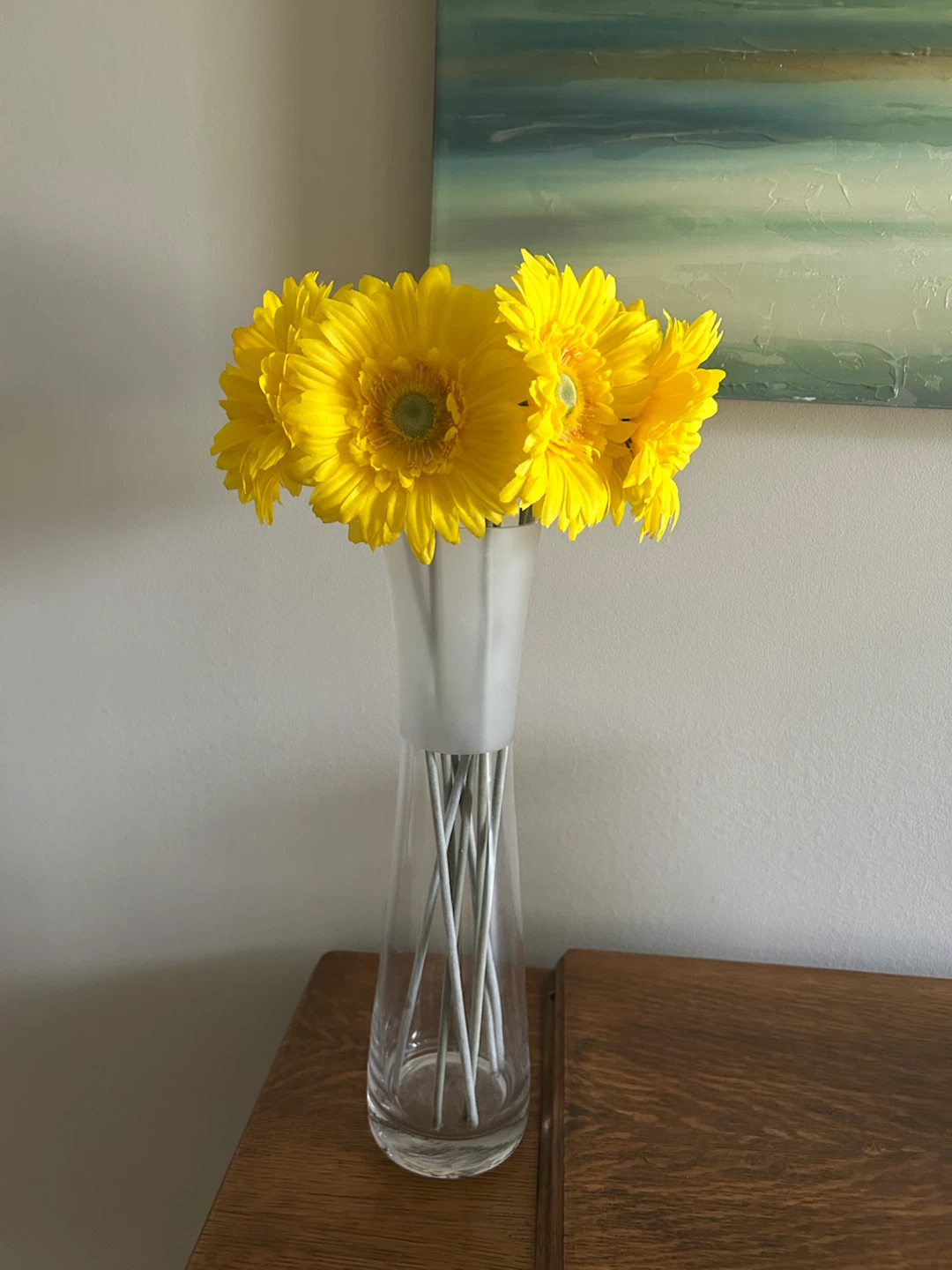 VINTAGE VASE WITH ARTIFICIAL FLOWERS (SEE LISTING)