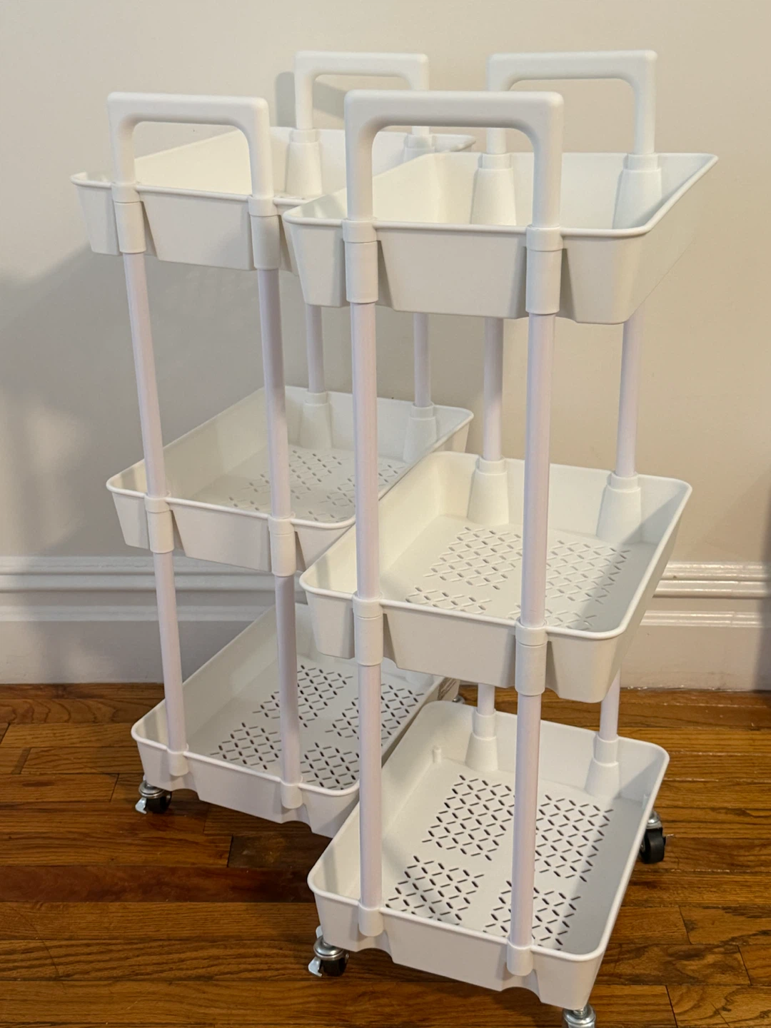 White 3-Tier Rolling Storage Cart