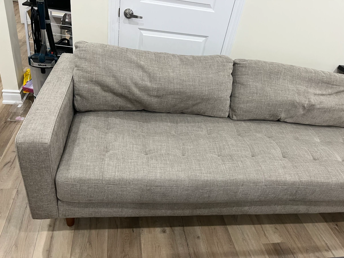 Solid Fabric King Sofa Beige