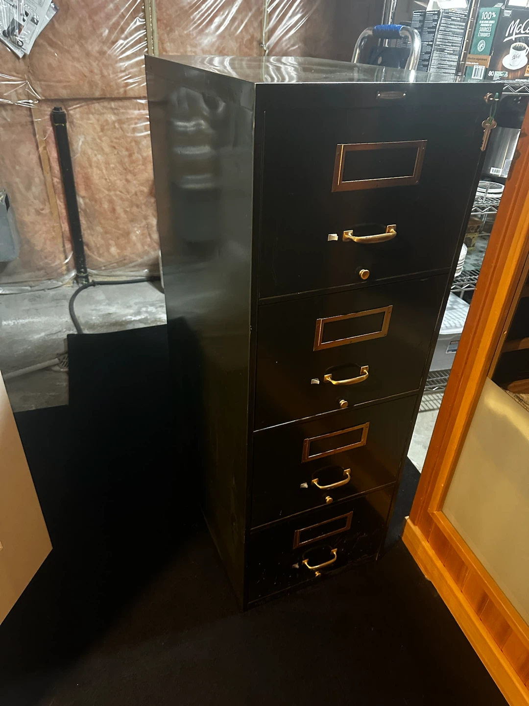 Vintage 4-Drawer Metal Filing Cabinet