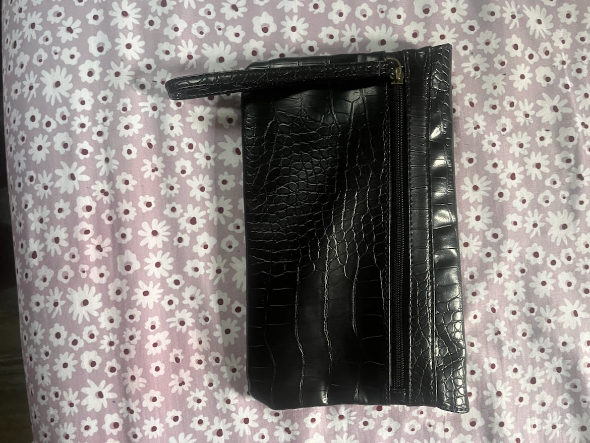 Black Croc Embossed Clutch Wristlet - photo 5