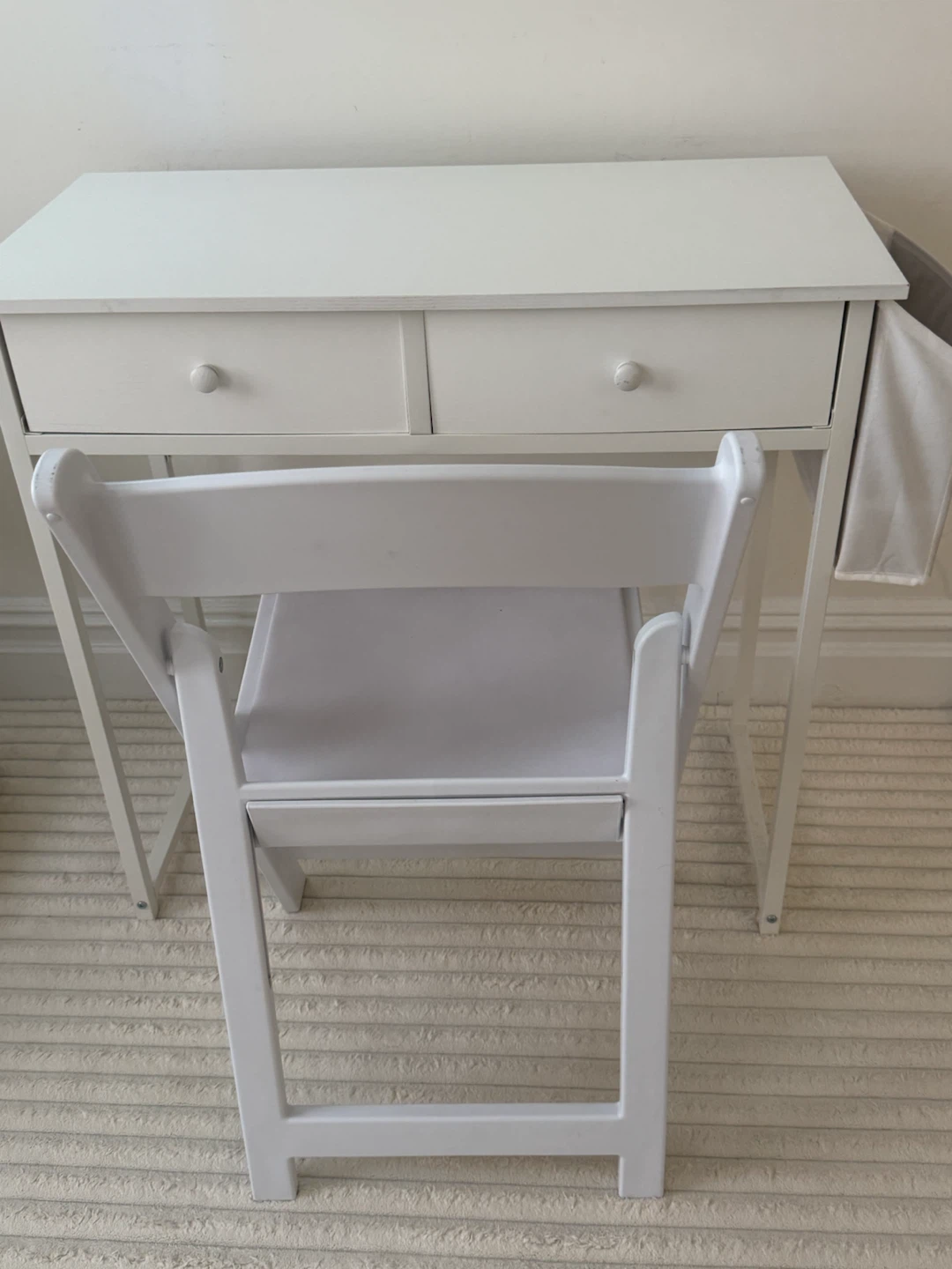 White Writing Desk with free portable Chair - photo 2