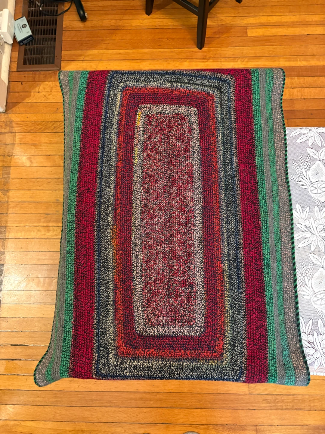 Handmade Striped Crochet Blanket Throw
