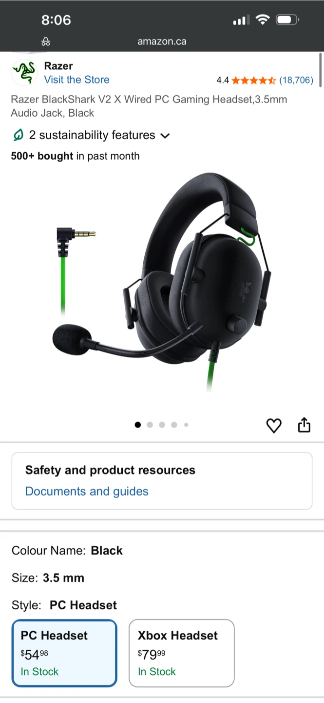 Razer BlackShark V2 X Headset - Black