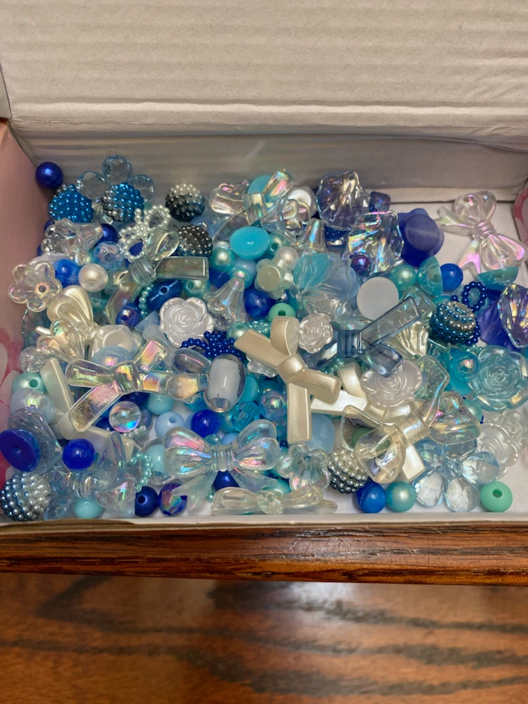 Assorted Blue and White Craft Beads