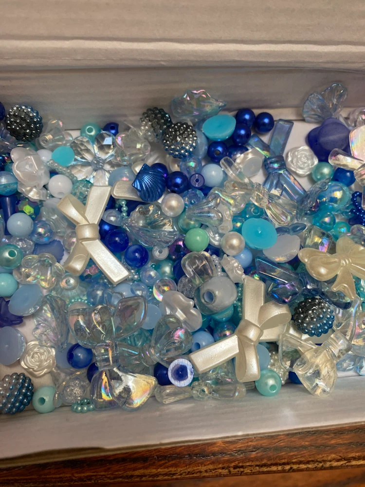 Assorted Blue and White Craft Beads - photo 3