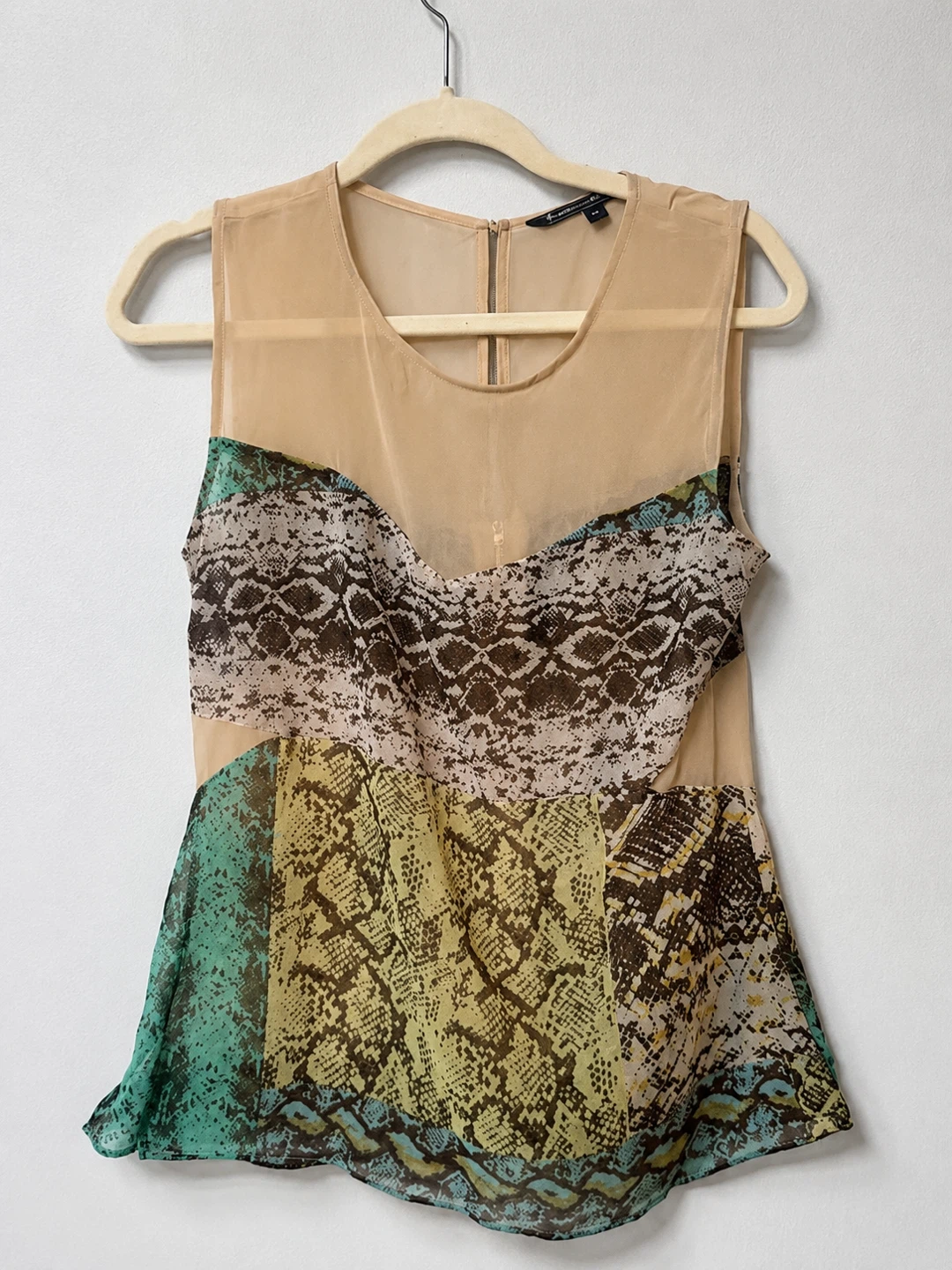 Sheer Snake Print Sleeveless Top - photo 2