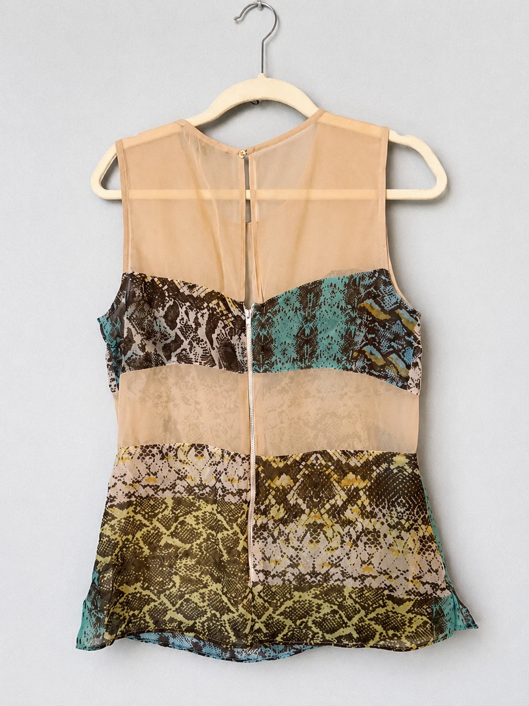 Sheer Snake Print Sleeveless Top - photo 4
