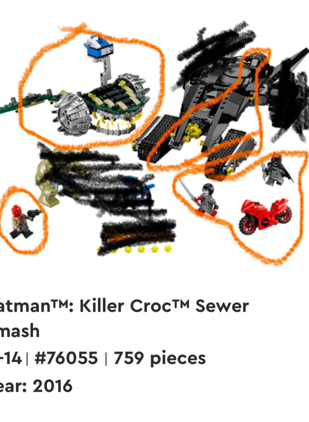 LEGO - Killer Croc 76025 - chariot/vehicle ONLY - 90% complete - photo 4