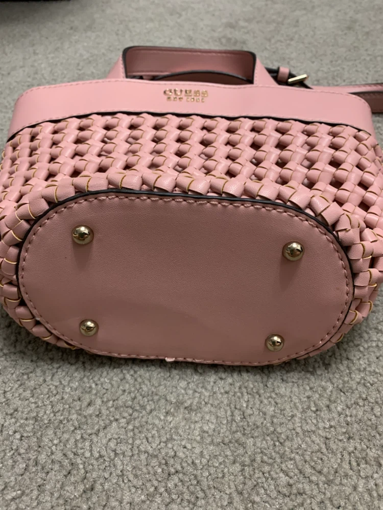 Guess Pink Woven Mini Bucket Bag - photo 2