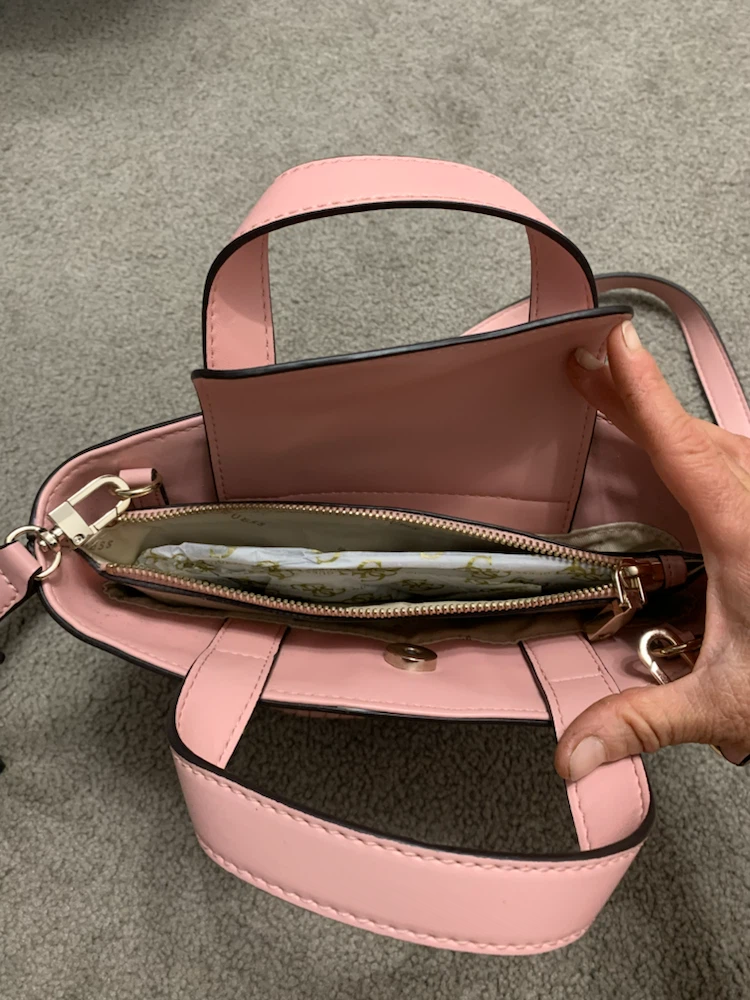 Guess Pink Woven Mini Bucket Bag - photo 3