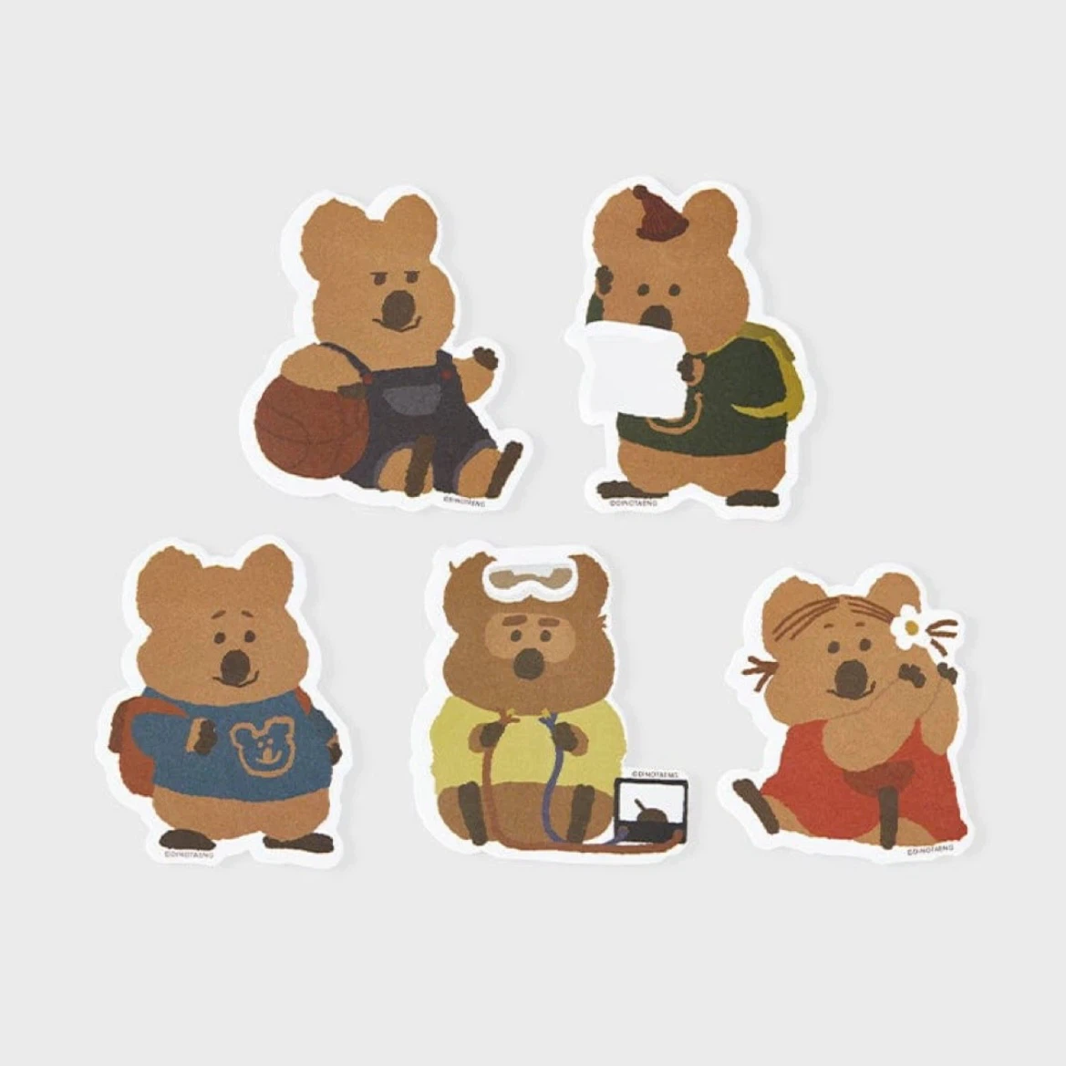 BRAND NEW 🥕 DINOTAENG QUOKKA IN SCHOOL STICKY NOTES & 🆓 PEN