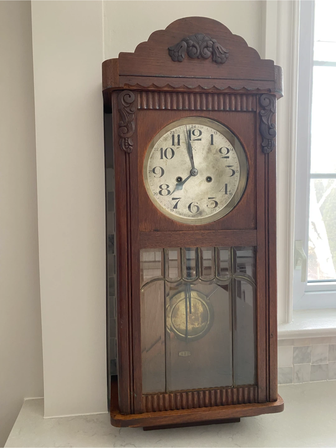 Antique Oak Wall Clock