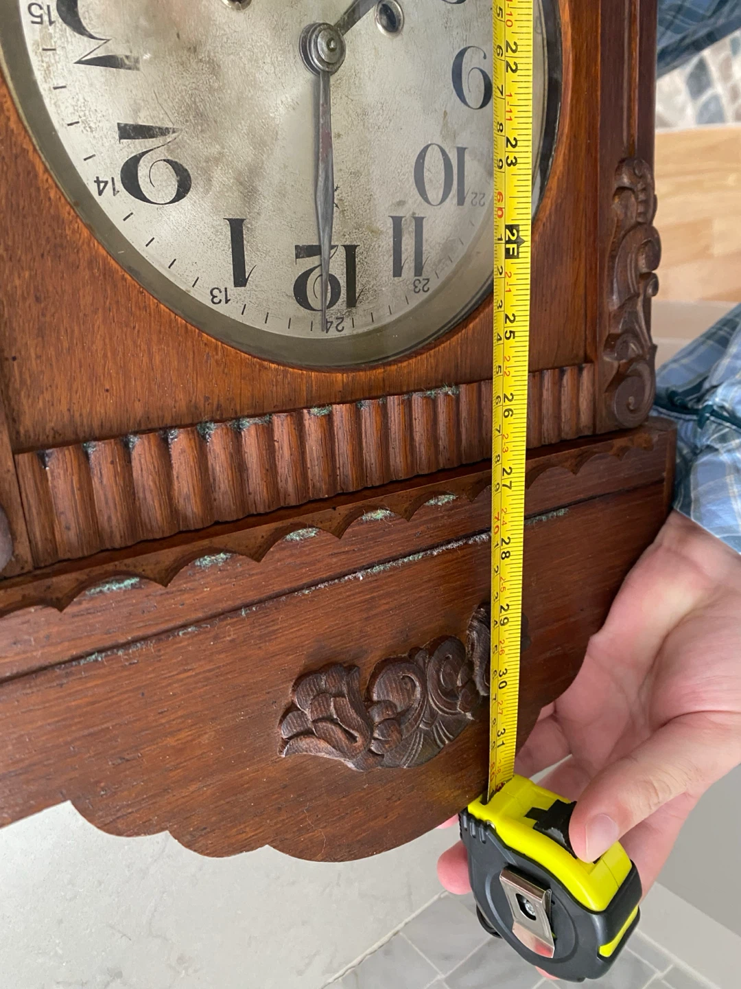 Antique Oak Wall Clock - photo 3