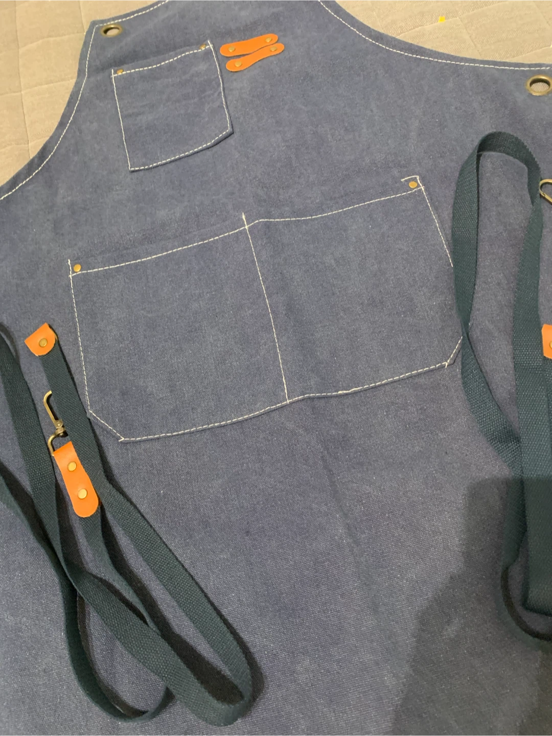 Blue Denim Apron with Pockets - photo 3