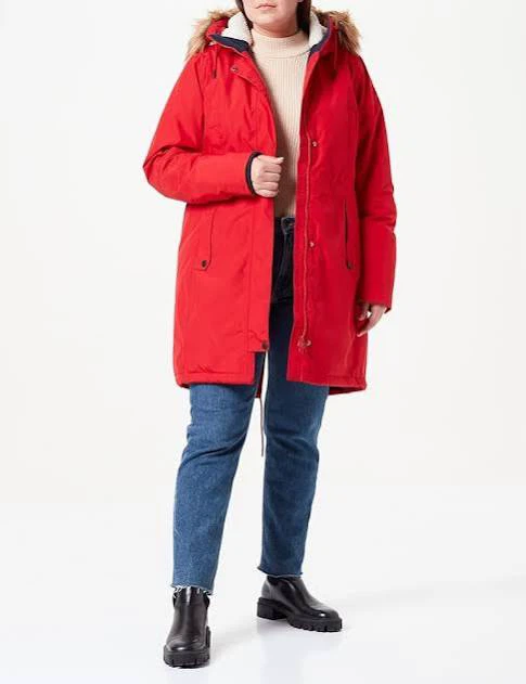 Red Parka with Fur Hood