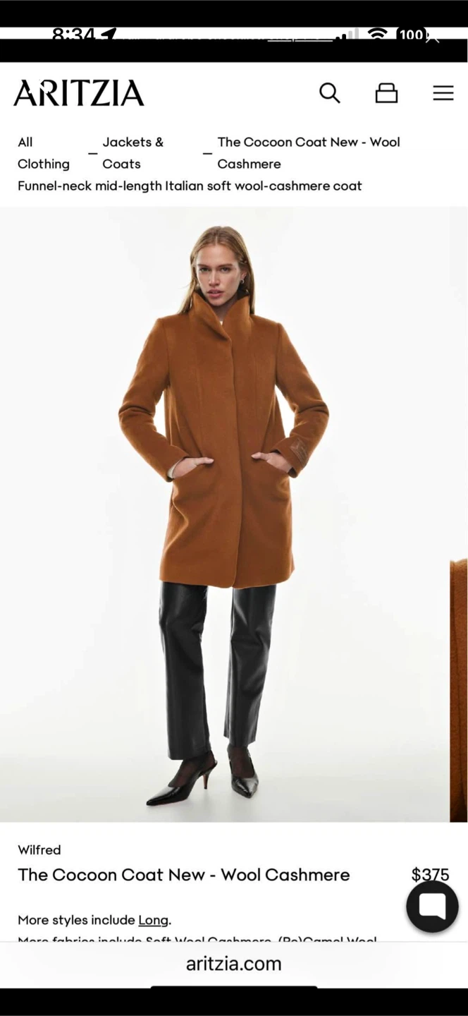 Wilfred The Cocoon Coat - Wool Cashmere XS