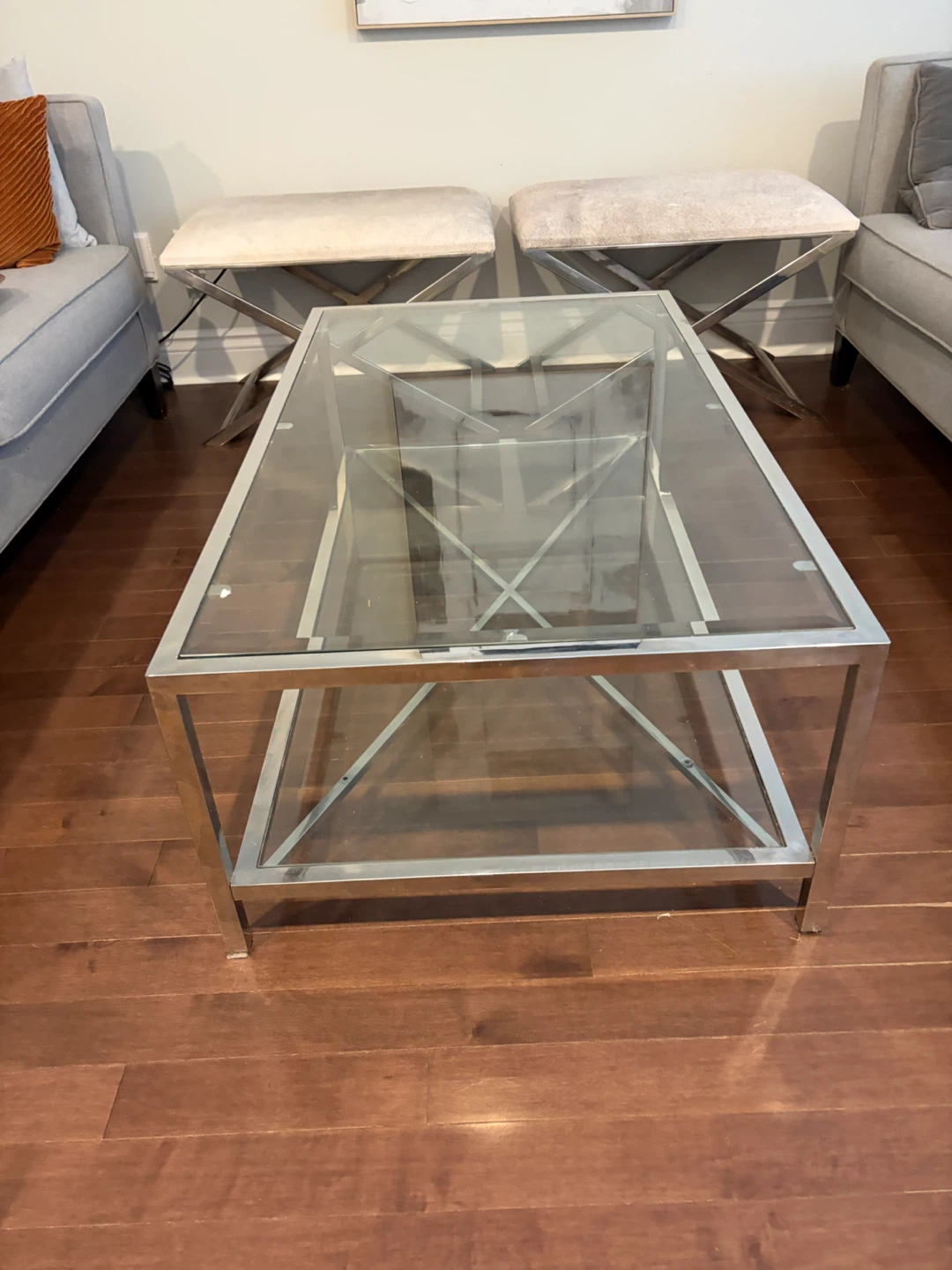 Chrome and Glass Coffee Table
